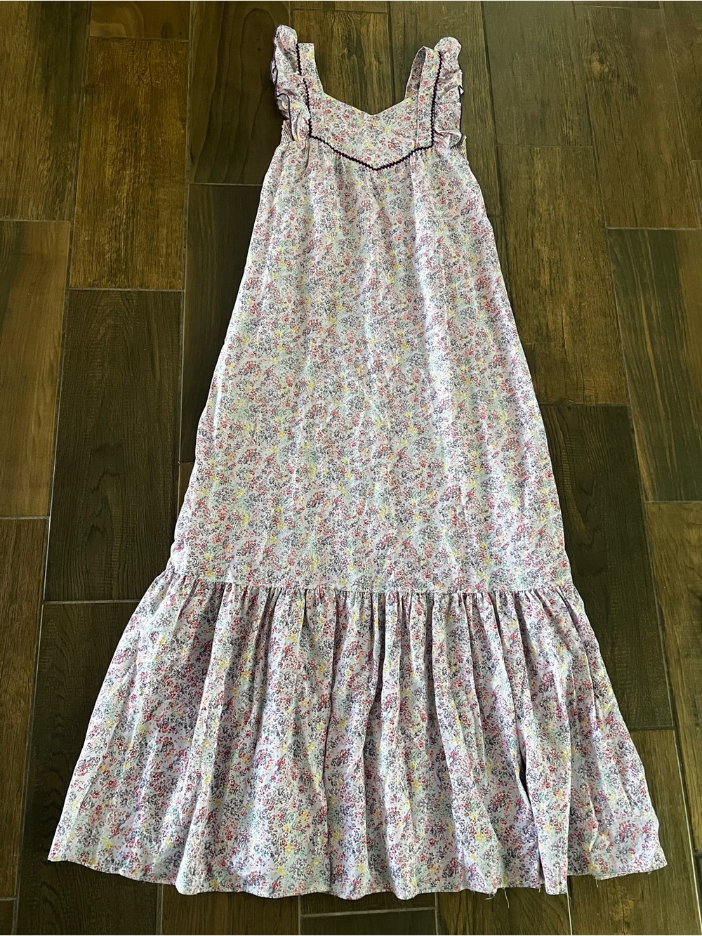 Vintage Sears Lavender-Pink Floral Ruffle nightgown/dress